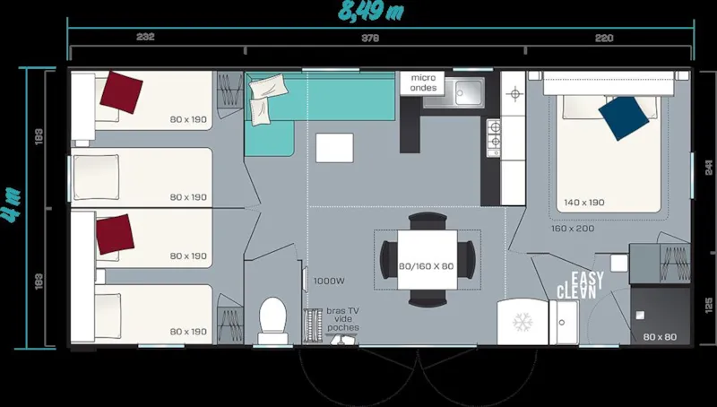 Mobil Home 34M² - 3 Chambres Luxe