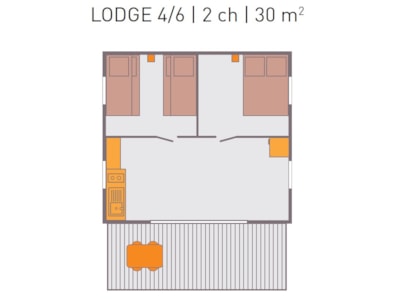Lodge 30m² without toilet blocks
