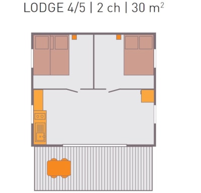 Lodge 30m² without toilet blocks