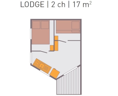 Lodge 17m² without toilet blocks