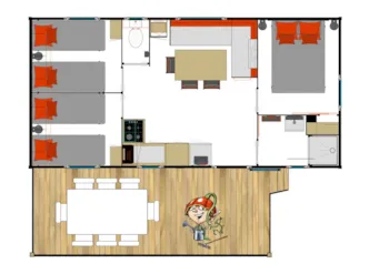Mietunterkunft - Resort 30M² - Capfun - Camping La Malissonne