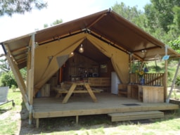 Location - Lodge Woody 35M² (Forfait Ménage De 60.00€ Compris, Remboursable Au Départ)  5 Personnes - Camping Domaine Le Vernis