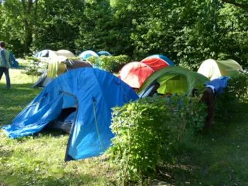 Stellplatz - Stellplatz Zelt (1 Auto, Strom, Wasser, 2 Personen) - Camping du Lac