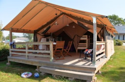 Mietunterkunft - Tente Lodge 25M² / 2 Zimmer - Überdachte Terrasse 10M² - Camping Ker Eden