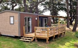 Location - Cottage Goelette 30M² / 2 Chambres - Terrasse Couverte - Camping Ker Eden