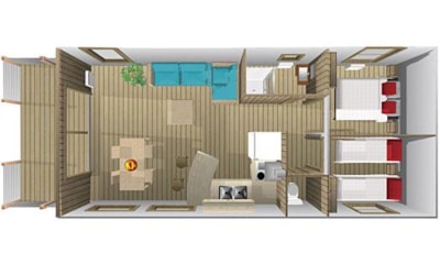 ECOLODGE 2 BEDROOMS - 32m² - TV + Air Conditioning — 6