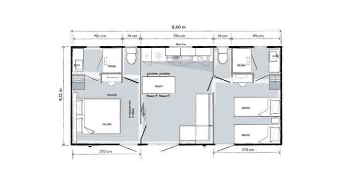 Mobil-Home Gabare Premium 37M²- 2 Chambres