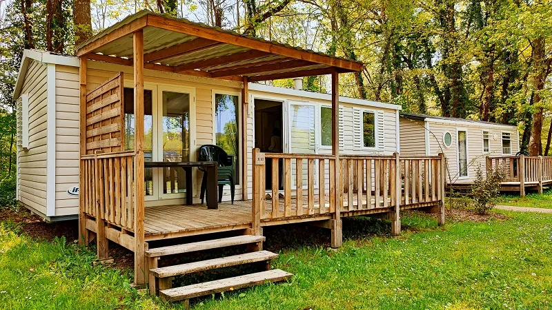 Accommodation - Mobile Home Confort 32M² Riviera - 3 Bedrooms + Half Covered Terrace - Flower Camping LES BERGES DE LA DORDOGNE