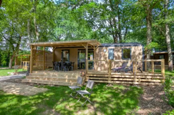 Huuraccommodatie(s) - Mobile Home Premium 33M² Bahia - 3 Kamers + Half-Schaduwrijk Terras + Tv + Airconditioning - Flower Camping LES BERGES DE LA DORDOGNE