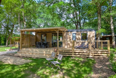 Mobile Home Premium 33m² Bahia - 3 bedrooms + half covered terrace + dishwasher + TV + AC