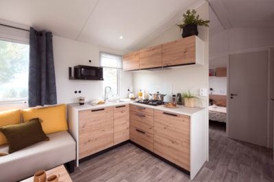 Premium Aëla mobile home, 40 m² - 4 bedrooms - 2 bathrooms + Covered terrace + Air conditioning + TV + Dishwasher