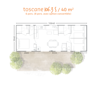 Premium Almeria Mobile Home 40m² - 3 bedrooms - 2 bathrooms + Covered terrace + Air conditioning + TV + Dishwasher