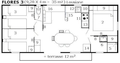 Mobile-home Louisiane Zen + Fores (3 Bedrooms)