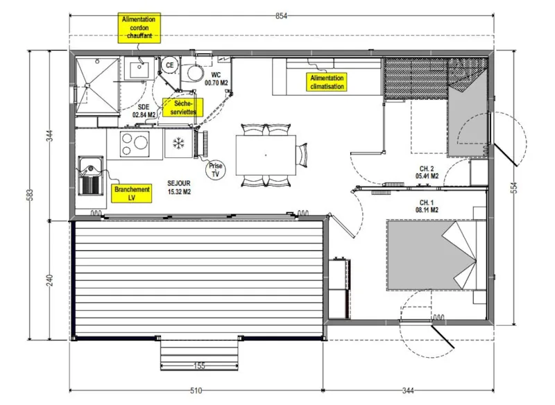 Chalet Familia 33M² - 2 Chambres