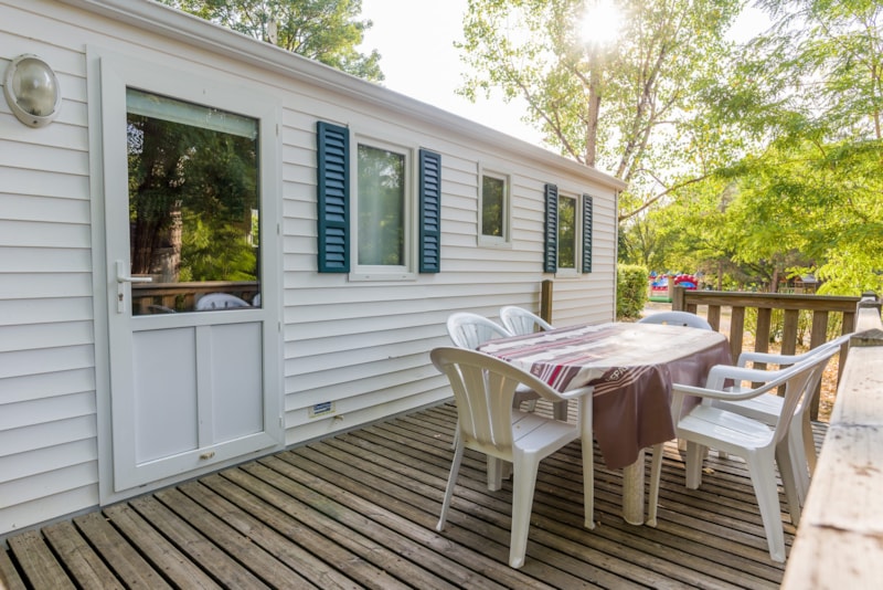 Mobilheim 3 Schlafzimmer  - nicht überdachte Terrasse (Etagenbett)