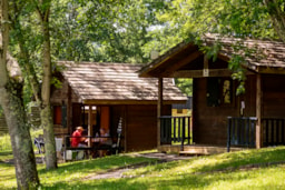 Accommodation - Wooden Ecolodge Standard 1 Bedroom 12 À 17M² (Without Toilet Blocks) - Flower Camping du Lac du Causse