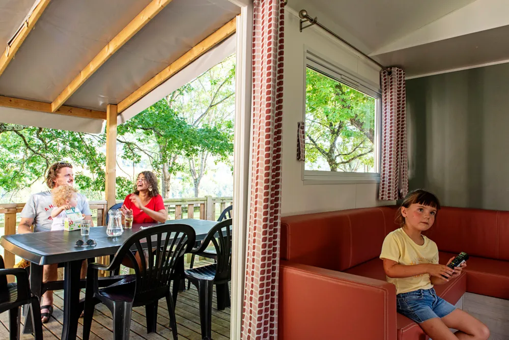 Accommodation - Mobile Home Premium 35M² (3 Bedrooms) - Lake View + Half-Covered Terrace 6M² - Flower Camping du Lac du Causse