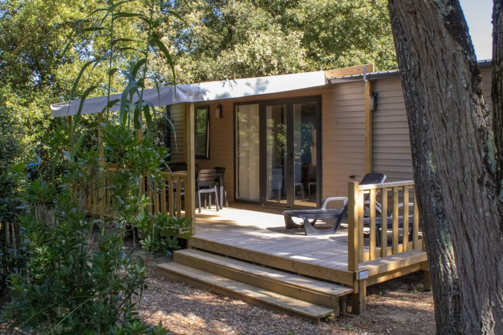 Mietunterkunft - Mobilheim Premium "Terre Et Foret" - 35M² - Halbüberdachte Terrasse - 3 Zimmer- Neue 2024 - Camping Le Bois Verdon