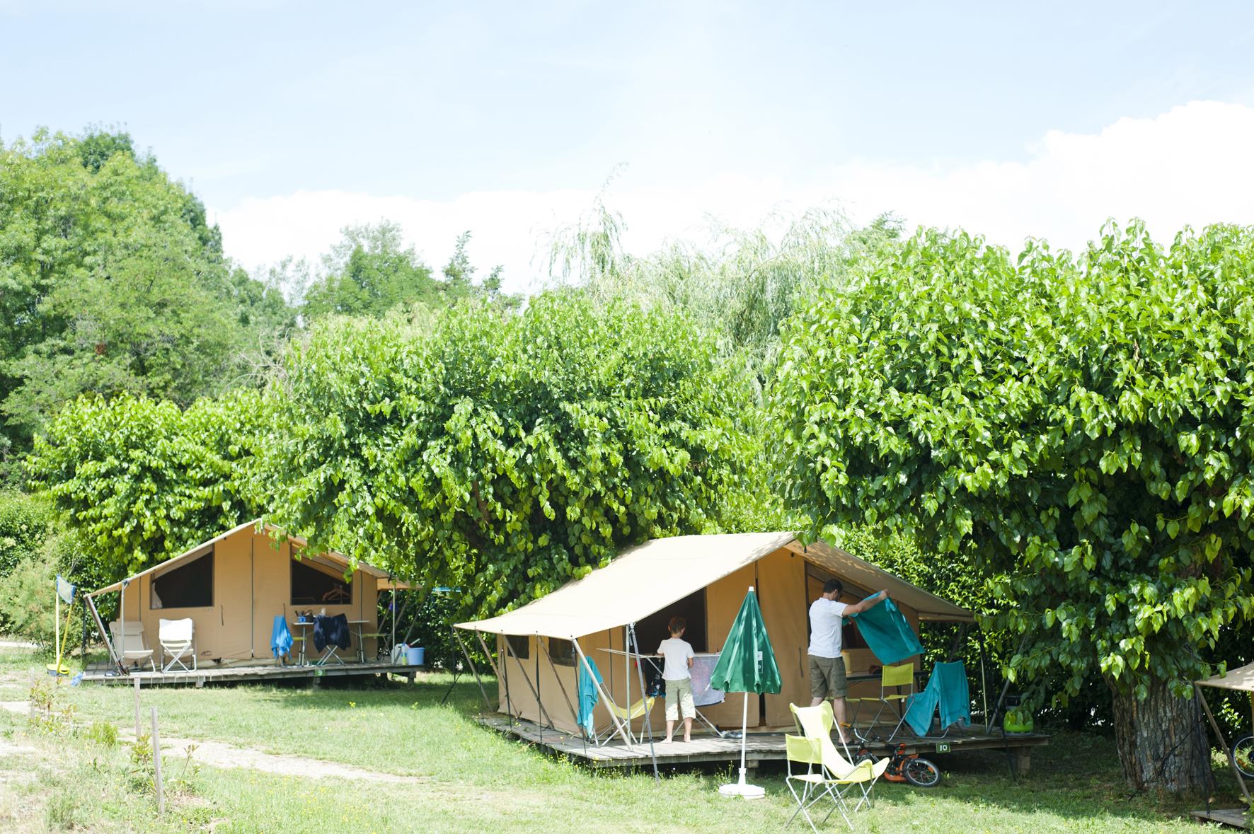 Location - Tente Toile & Bois Classic Iv - Camping Huttopia Landes Sud