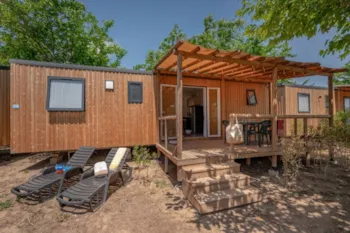 Mietunterkunft - Mobilheim Rose Top Presta - 38M² - 3 Schlafzimmer - Clico Chic - Camping Palmira Beach