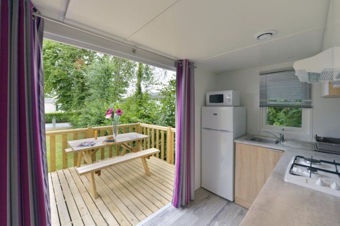 Mobil Home Lodge 64 - 2 Chambres - 25M² + Terrasse Semi Couverte