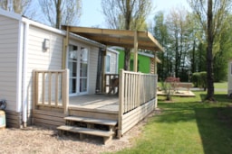 Location - Mobil Home Lodge 64 - 2 Chambres - 25M² + Terrasse Semi Couverte - Camping Le Clos de Balleroy