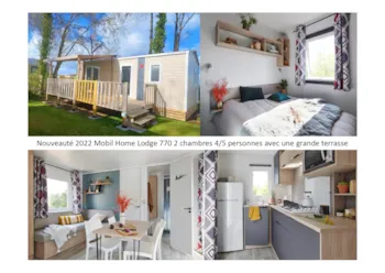 Accommodation - Mobil Home Lodge 770 Confort Plus 2 Bedrooms - 30 M² + Semi-Covered Terrace - Camping Le Clos de Balleroy