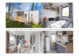 Location - Mobil Home Lodge 770 Confort Plus 2 Chambres - 30 M² + Terrasse Semi Couverte - Camping Le Clos de Balleroy