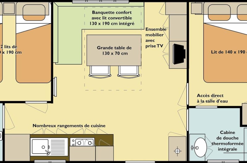 Mobilheim Super Mercure 2 Zimmer
