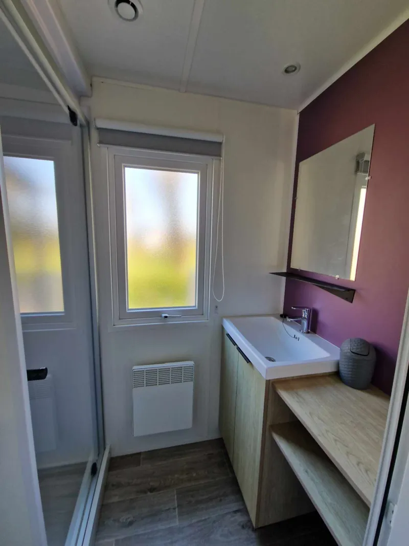 Mobil Home Lodge 100 Confort Plus 3 Chambres - 2 Sdd - 40 M² + Terrasse Semi Couverte