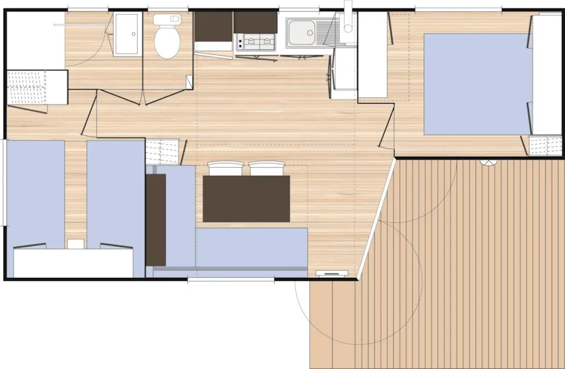 Mobil-Home Escapade Confort 27M²- 2 Chambres + Télévision