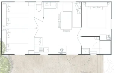 Mobil-Home Quiétude Premium 35M² - 3 Chambres + Télévision, Lave Vaisselle Et Transat/Chiliennes