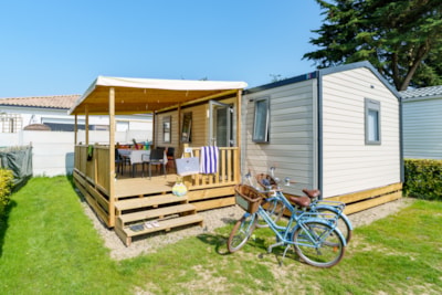 Quiétude Premium 35m² mobile home - 3 bedrooms + television, dishwasher, and deck chairs/sun loungers — 1