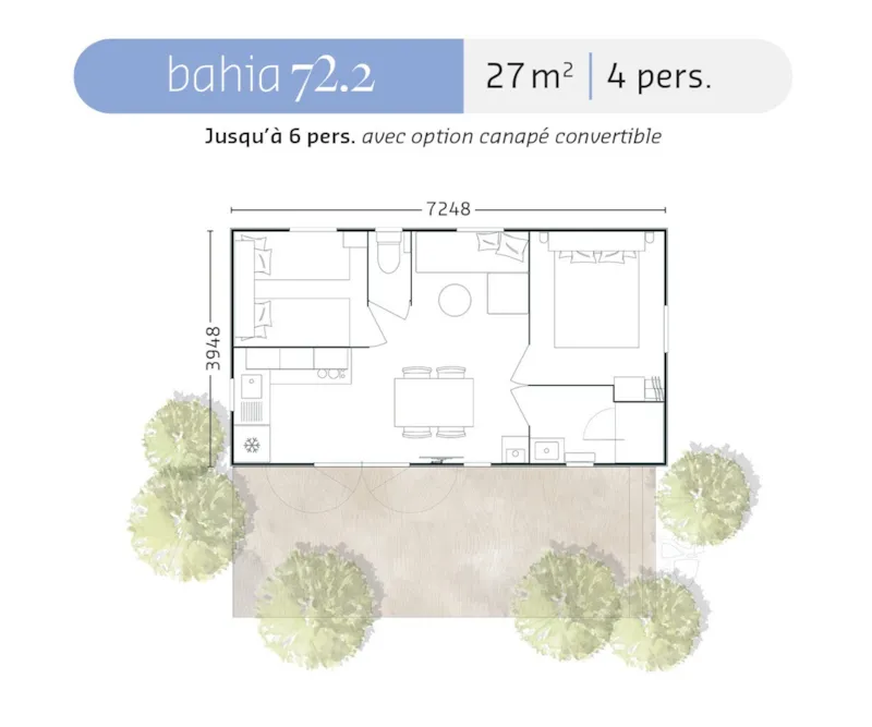 Mobil-Home Escapade Premium 27M² - 2 Chambres + Télévision