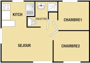 Locatif - Chalet 2 Schlafzimmer - Camping des Chavannes