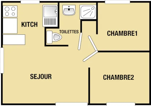 Mietunterkunft - Chalet 2 Schlafzimmer - image n°1 - Camping des Chavannes