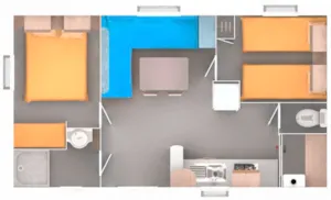 Locatif - Mobilheim 29m² 2 Schlafzimmer - Camping des Chavannes