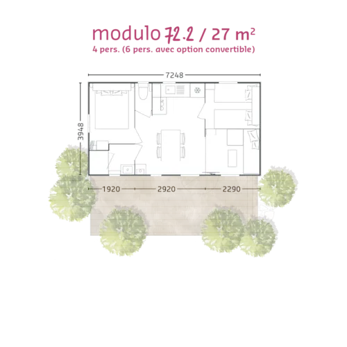 Accommodation - Mobil Home Modulo 018 - image n°1 - Camping des Chavannes