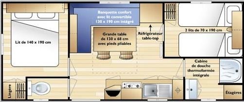 Mobil Home Confort (2 Chambres) + Terrasse Couverte