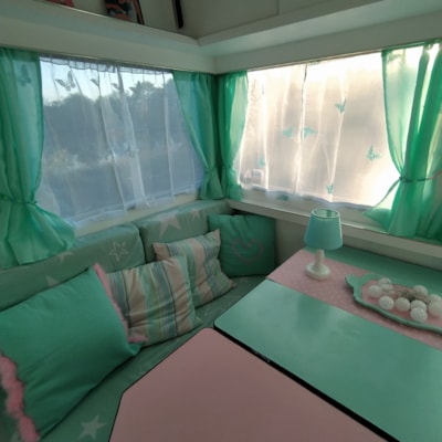 Vintage Cotton Candy Caravan