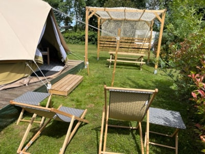 Bohemian tent on stilts