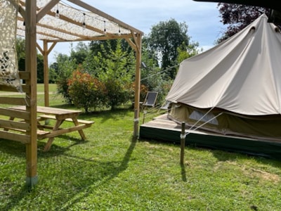 Bohemian tent on stilts