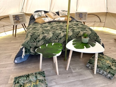 Scandinavian tent on stilts