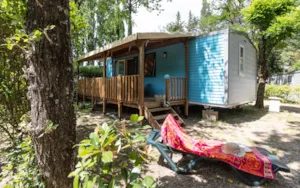Locatif - Family Evasion – 3 Zimmer (Sonntag) – max. 2 Erwachsene – klimatisiert - Camping Ardèche Domaine de Gil