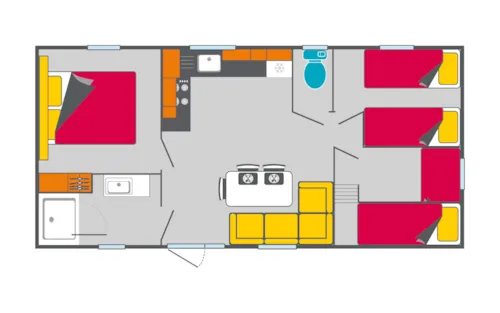 Mietunterkunft - Family Evasion – 3 Zimmer (Samstag) – Max. 2 Erwachsene – Klimatisiert - image n°2 - Camping Ardèche Domaine de Gil