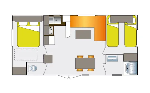 Huuraccommodatie(s) - Cottage Tradition - 2 Slaapkamers (Zaterdag) - Max 4 Volwassenen - image n°4 - Camping Ardèche Domaine de Gil