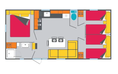 Accommodation - Family Premium - 3 Bedrooms (Saturday) - 4 Adults Max - Air-Conditioned - image n°3 - Camping Ardèche Domaine de Gil