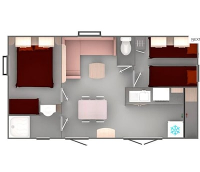 Comfort mobile home with 2 bedrooms