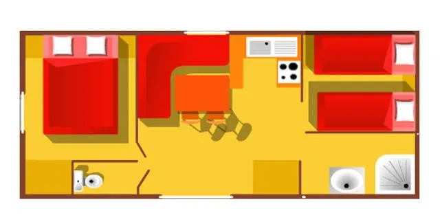 Mobil Home 26M² - 2 Chambres - Dallage + Tonnelle