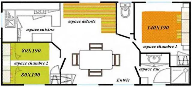 Mobil Home 28-30M² - 2 Chambres - Terrasse Bois Couverte